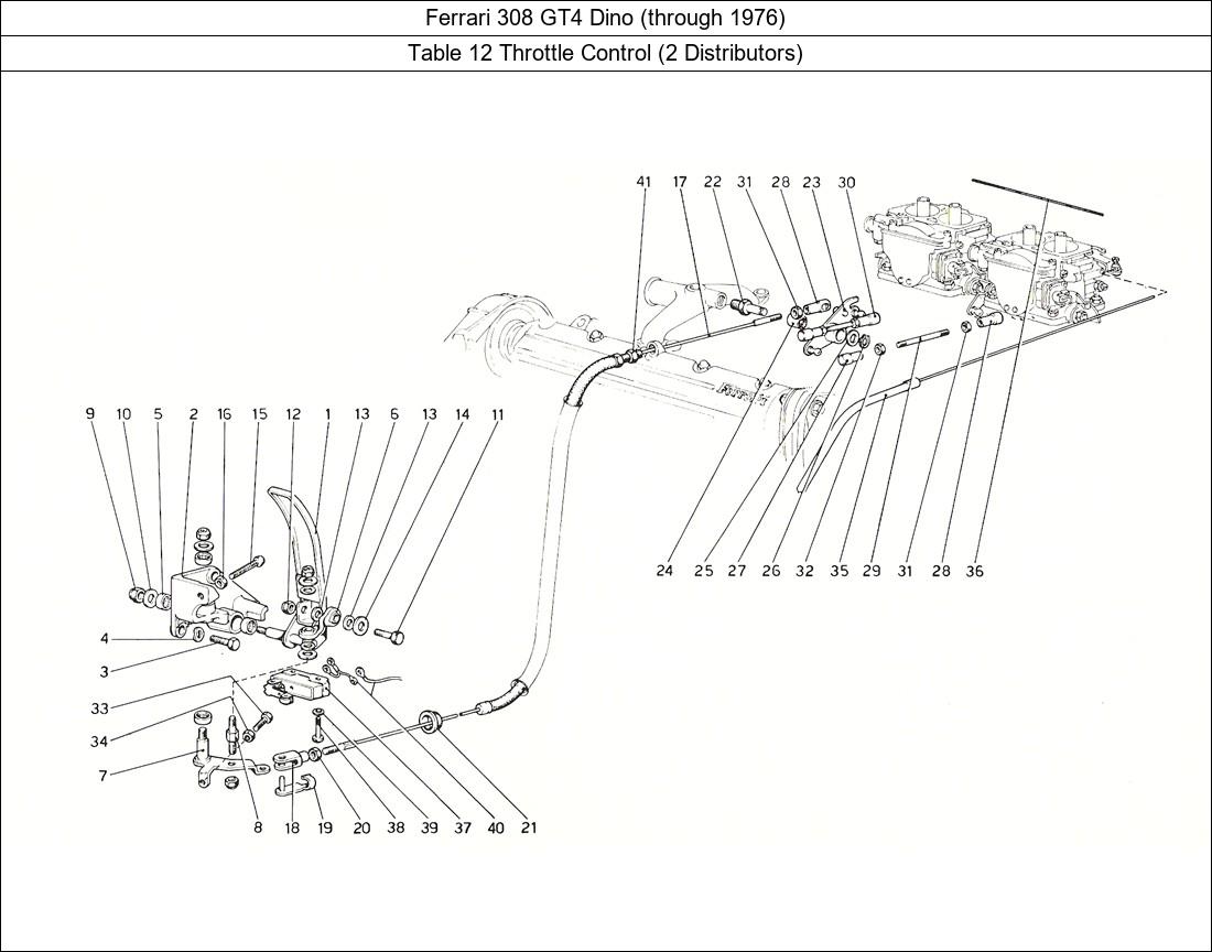 Table 12 - Throttle Control (2 Distributors)