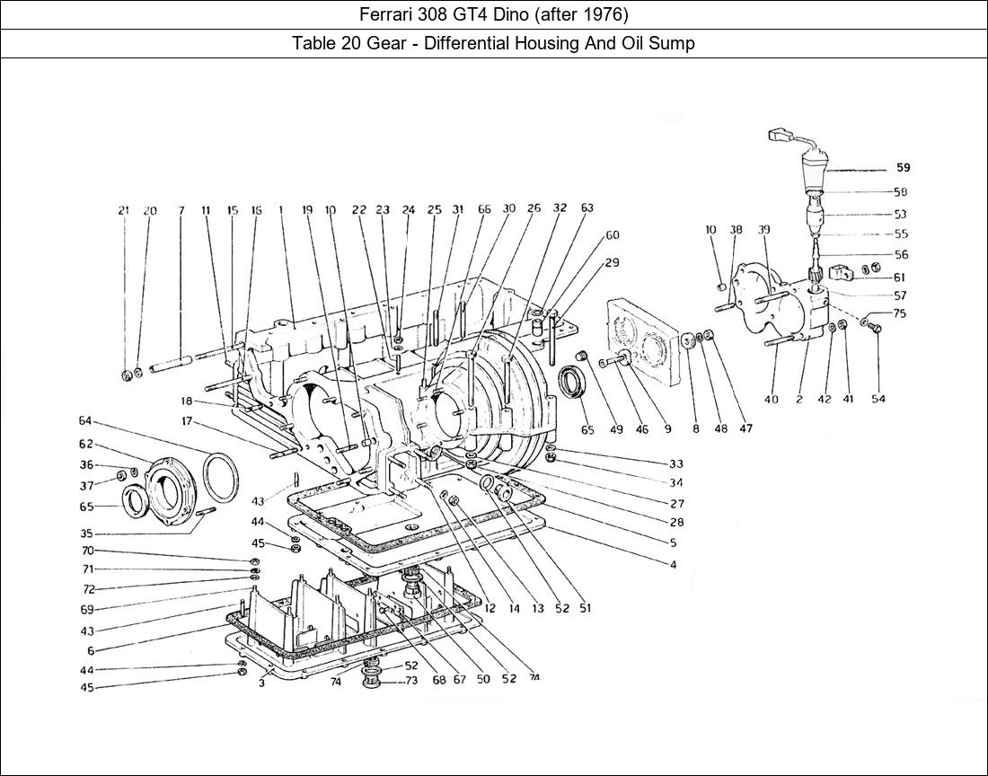 Table 20 - Gear - Differential Housing And Oil Sump