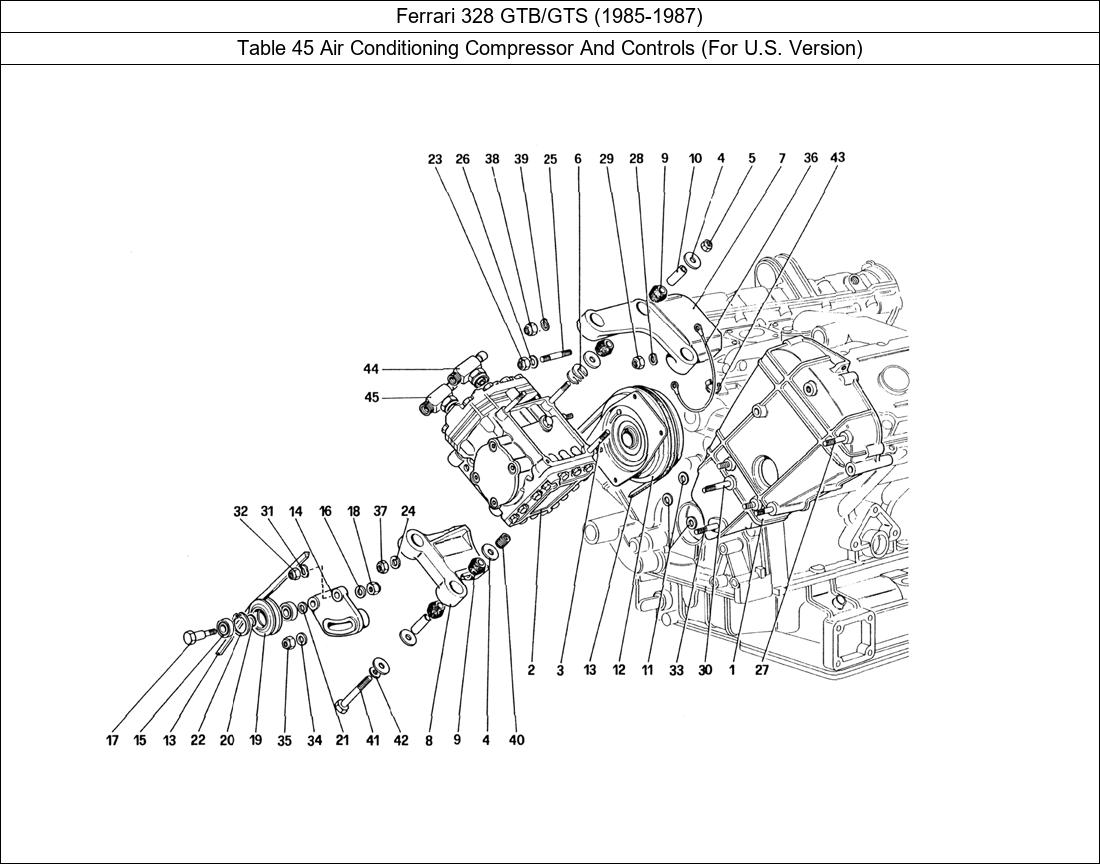 Table 45 - Air Conditioning Compressor And Controls (For U.S. Version)