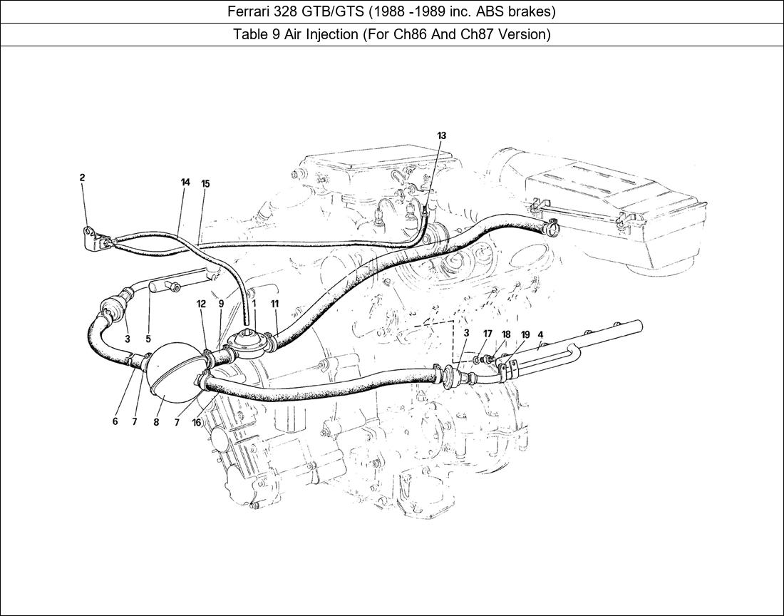 Table 9 - Air Injection (For Ch86 And Ch87 Version)