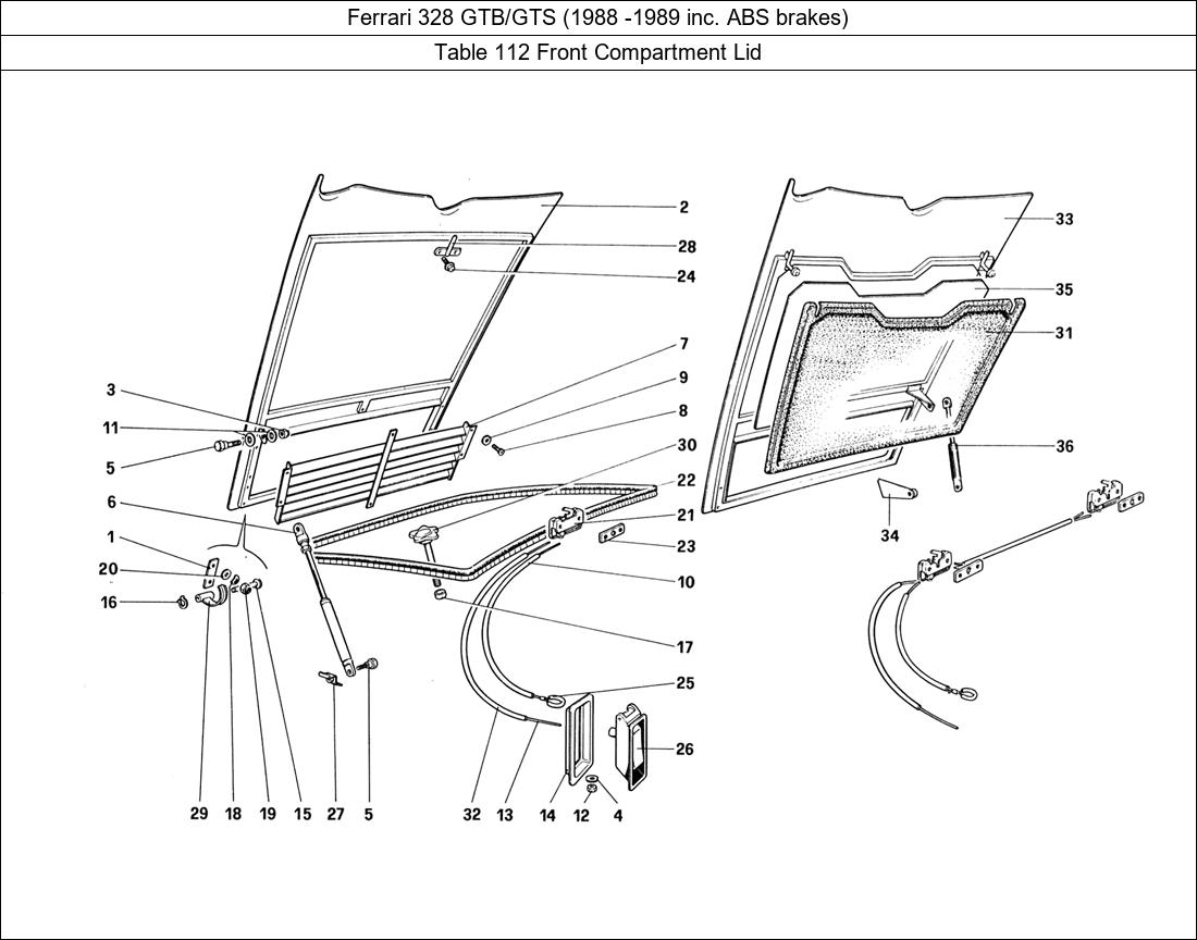 Table 112 - Front Compartment Lid