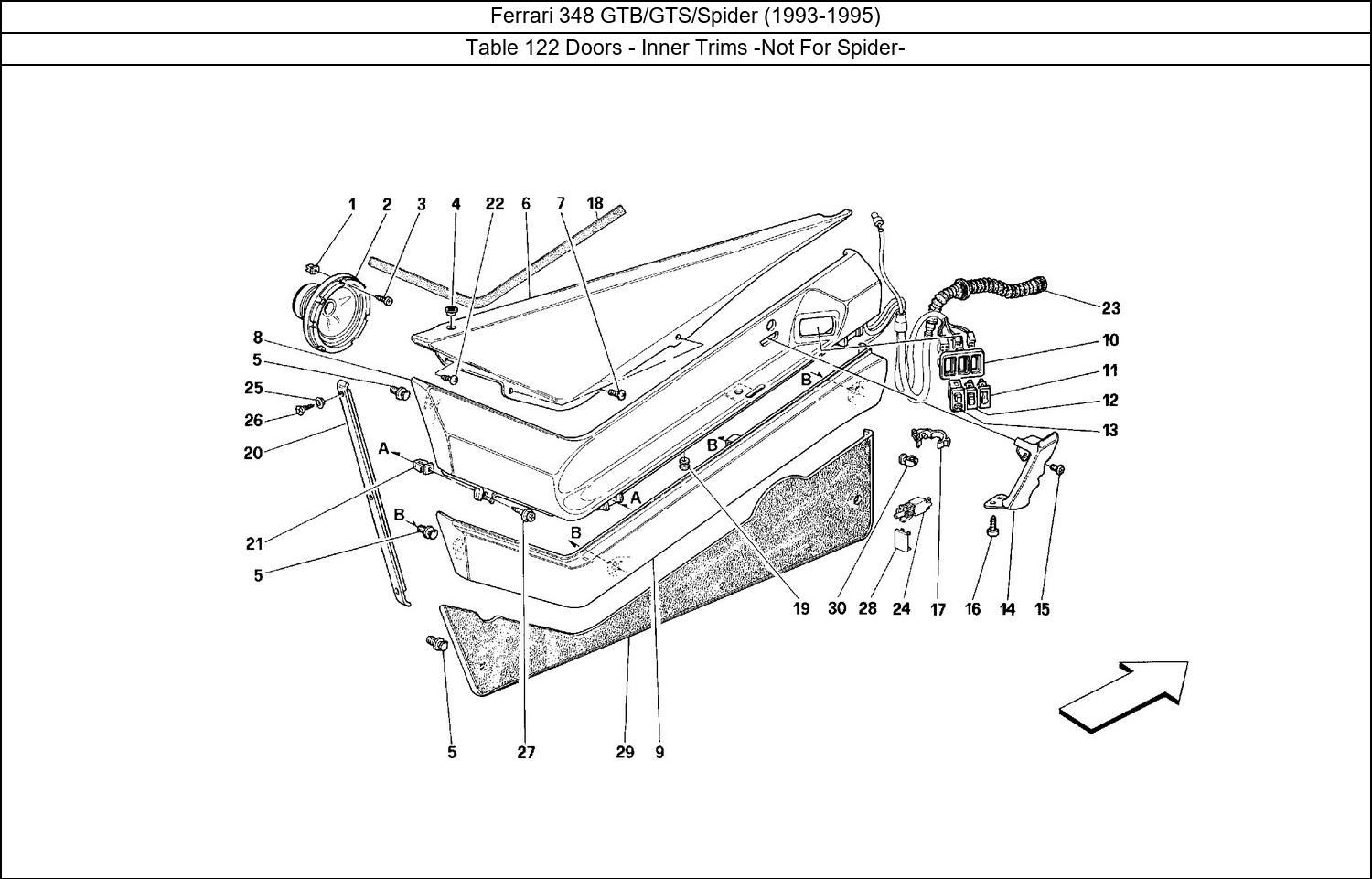 Table 122 - Doors - Inner Trims -Not For Spider-