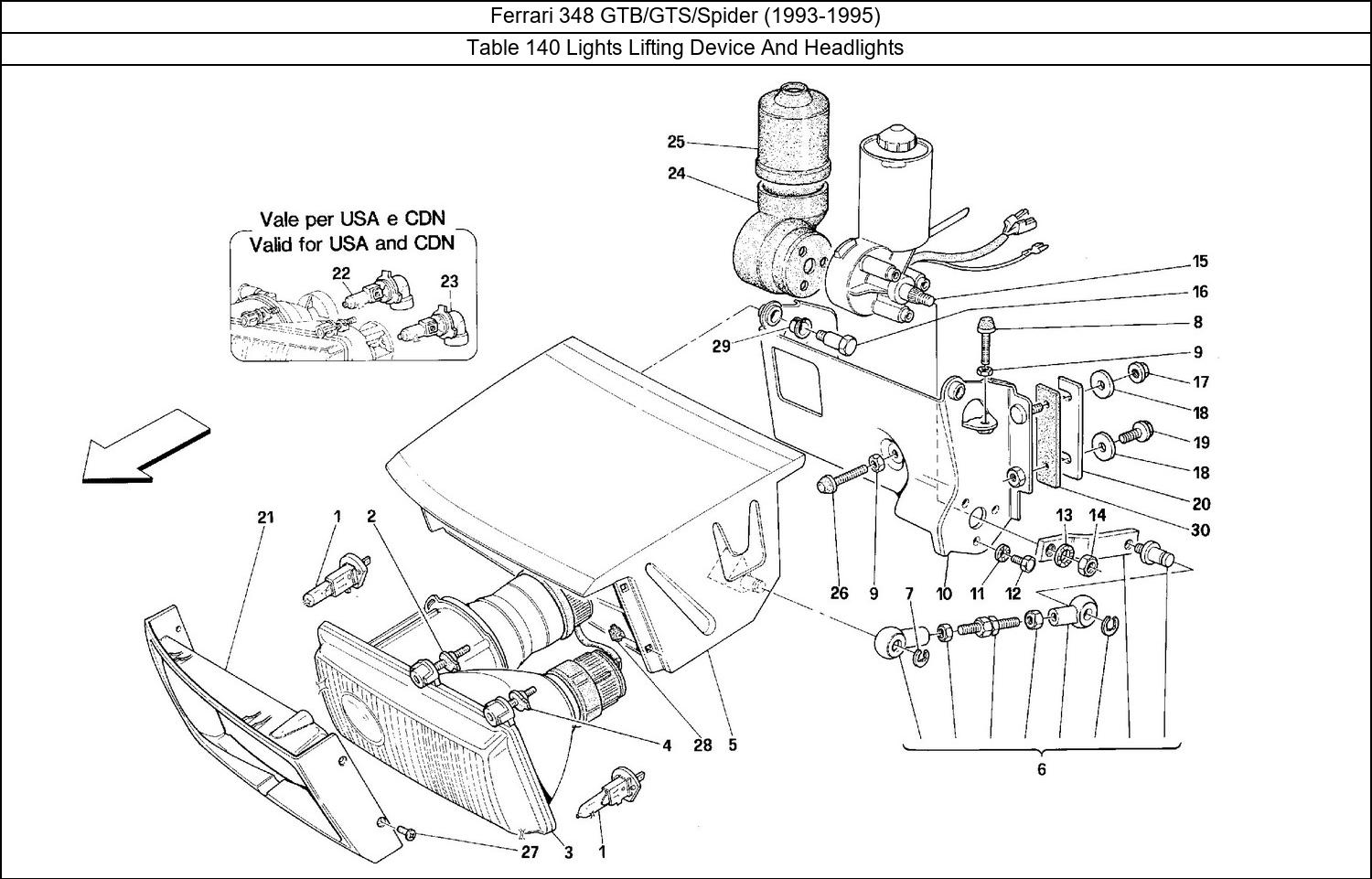 Table 140 - Lights Lifting Device And Headlights