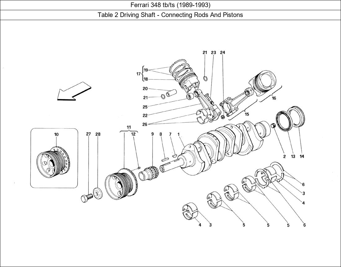 Table 2 - Driving Shaft - Connecting Rods And Pistons