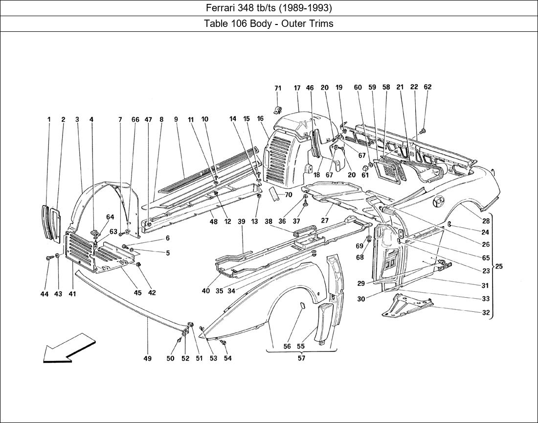 Table 106 - Body - Outer Trims