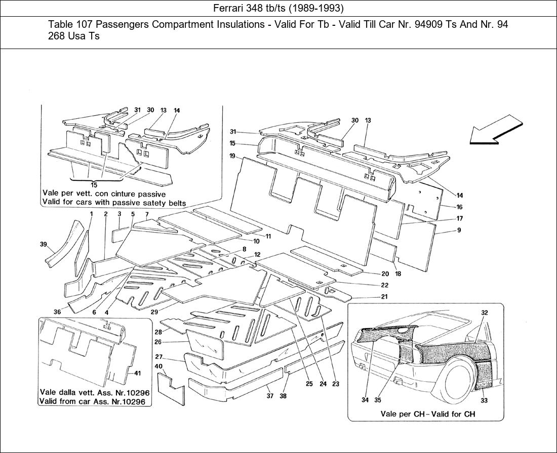 Table 107 - Passengers Compartment Insulations - Valid For Tb - Valid Till Car Nr. 94909 Ts And Nr. 94268 Usa Ts