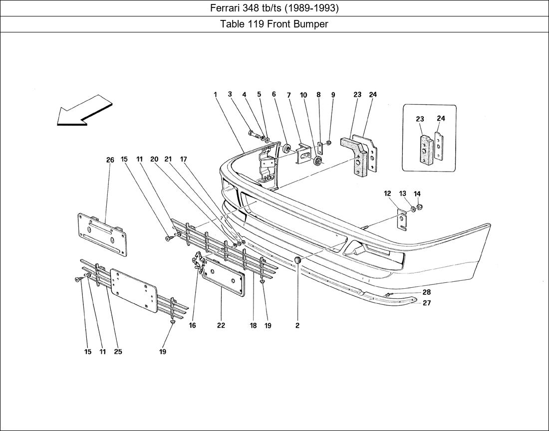 Table 119 - Front Bumper