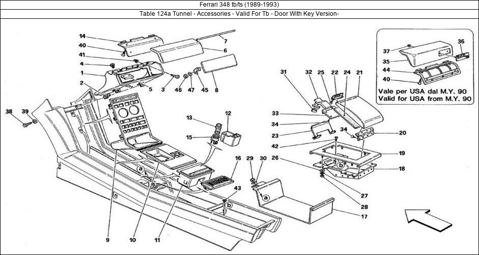 Table 124a - Tunnel - Accessories - Valid For Tb - Door With Key Version-