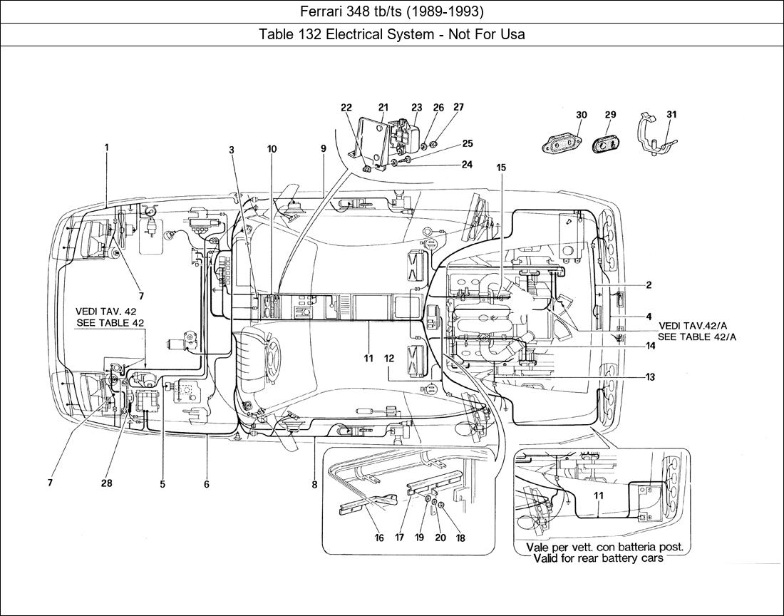 Table 132 - Electrical System - Not For Usa