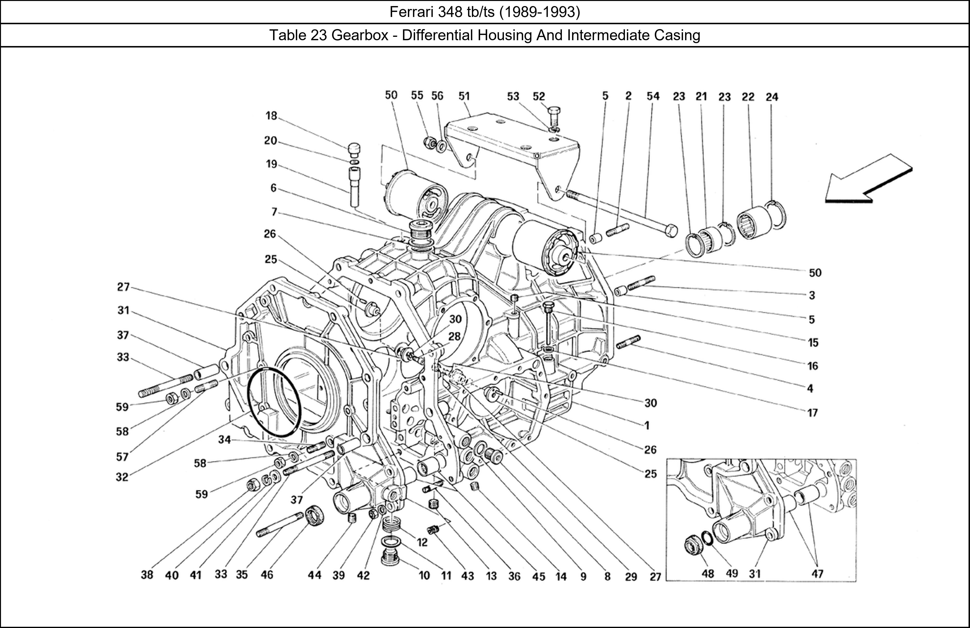 Table 23 - Gearbox - Differential Housing And Intermediate Casing