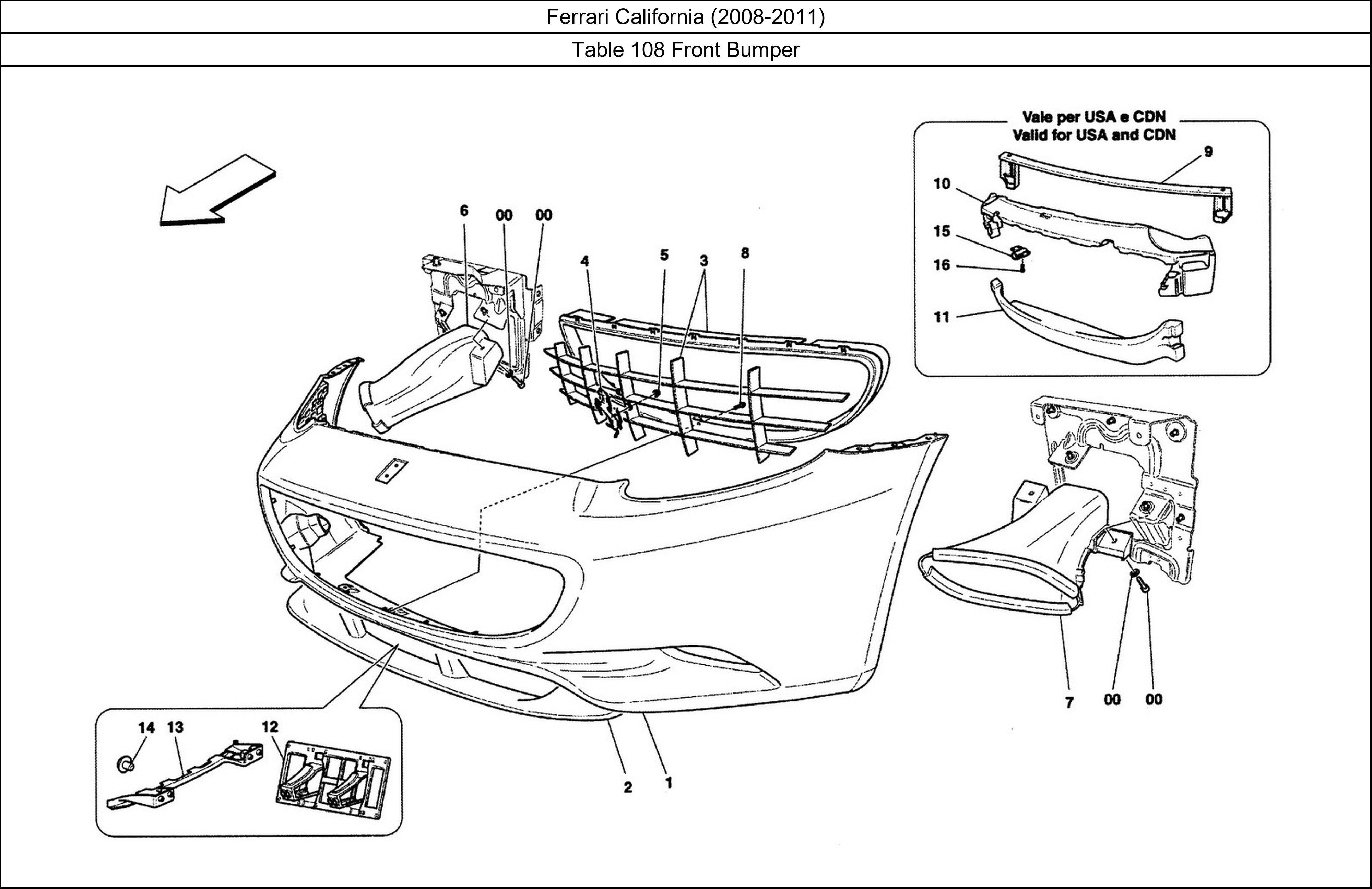 Table 108 - Front Bumper