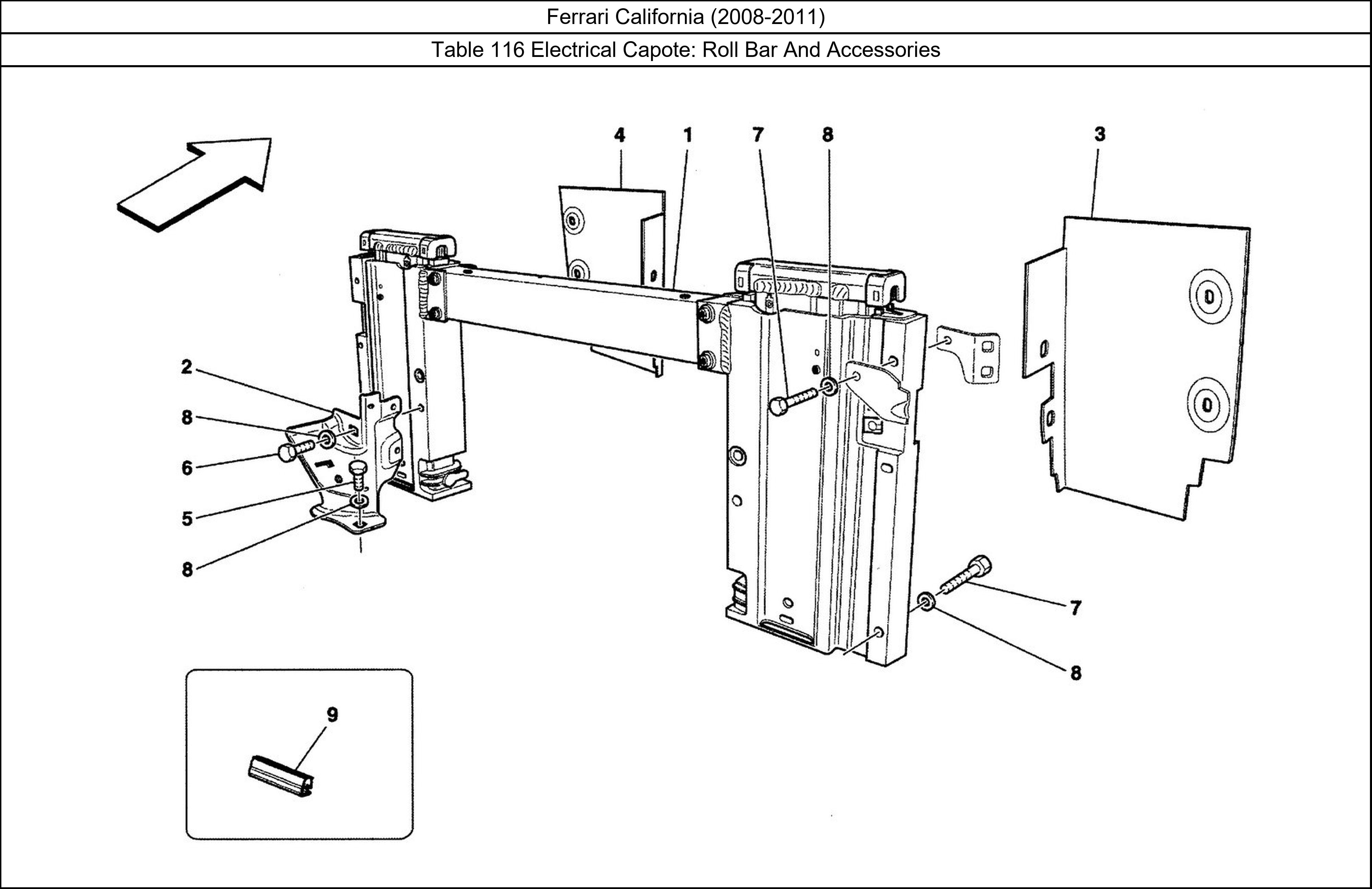 Table 116 - Electrical Capote: Roll Bar And Accessories