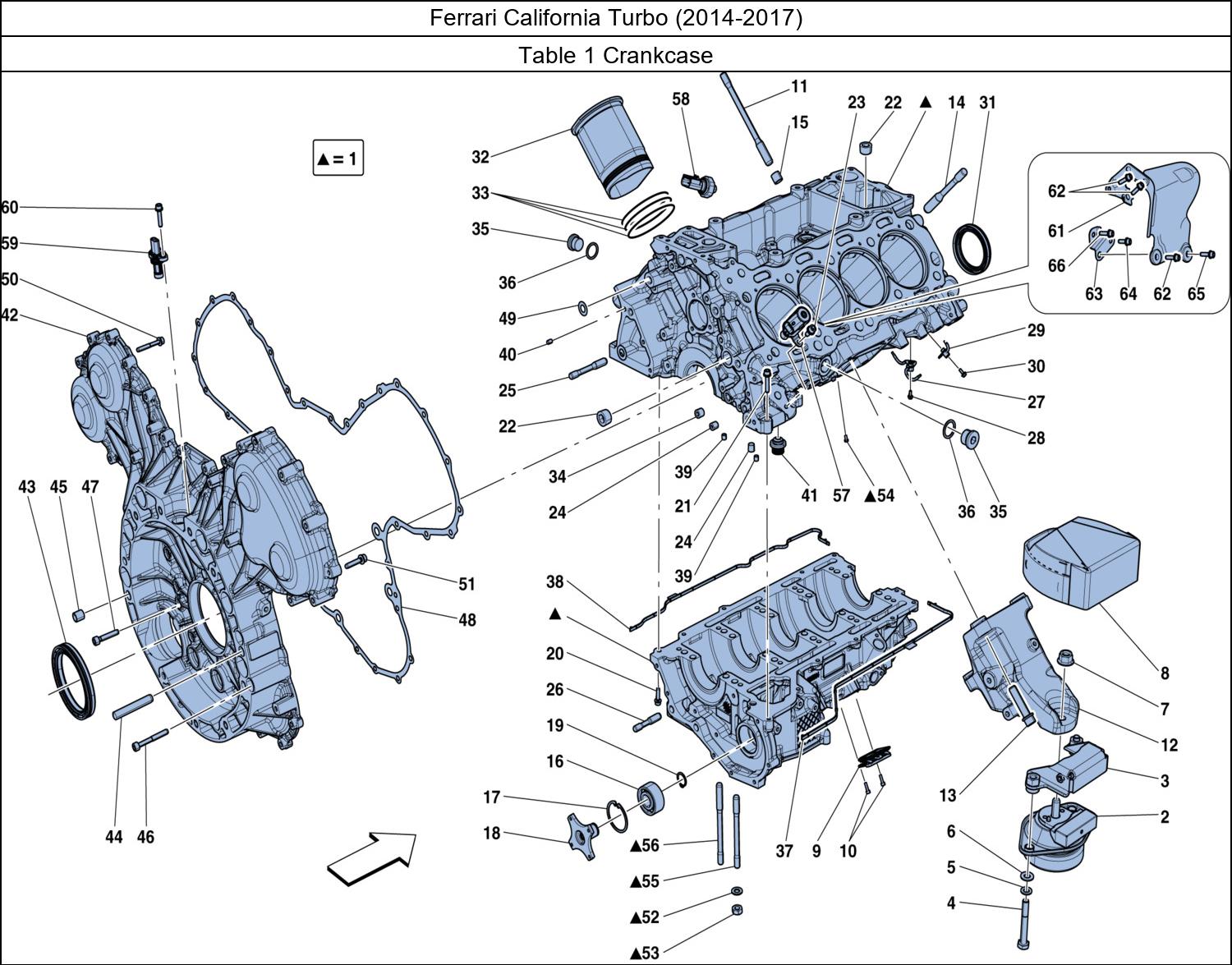 Table 1 - Crankcase