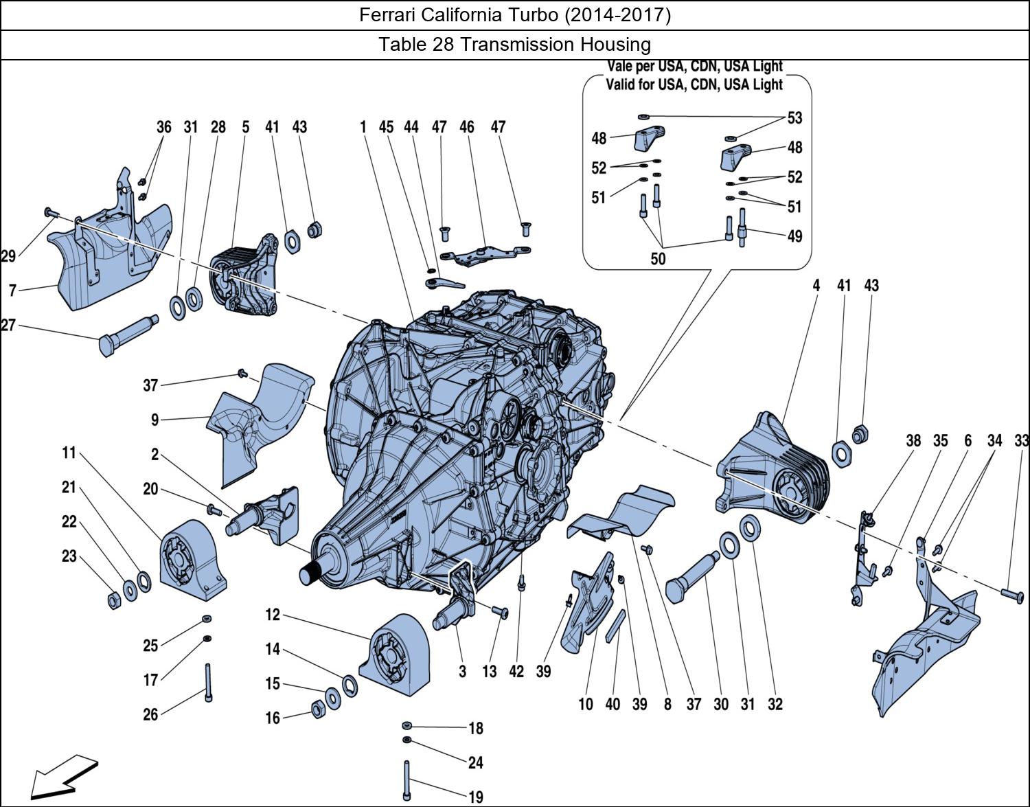 Table 28 - Transmission Housing