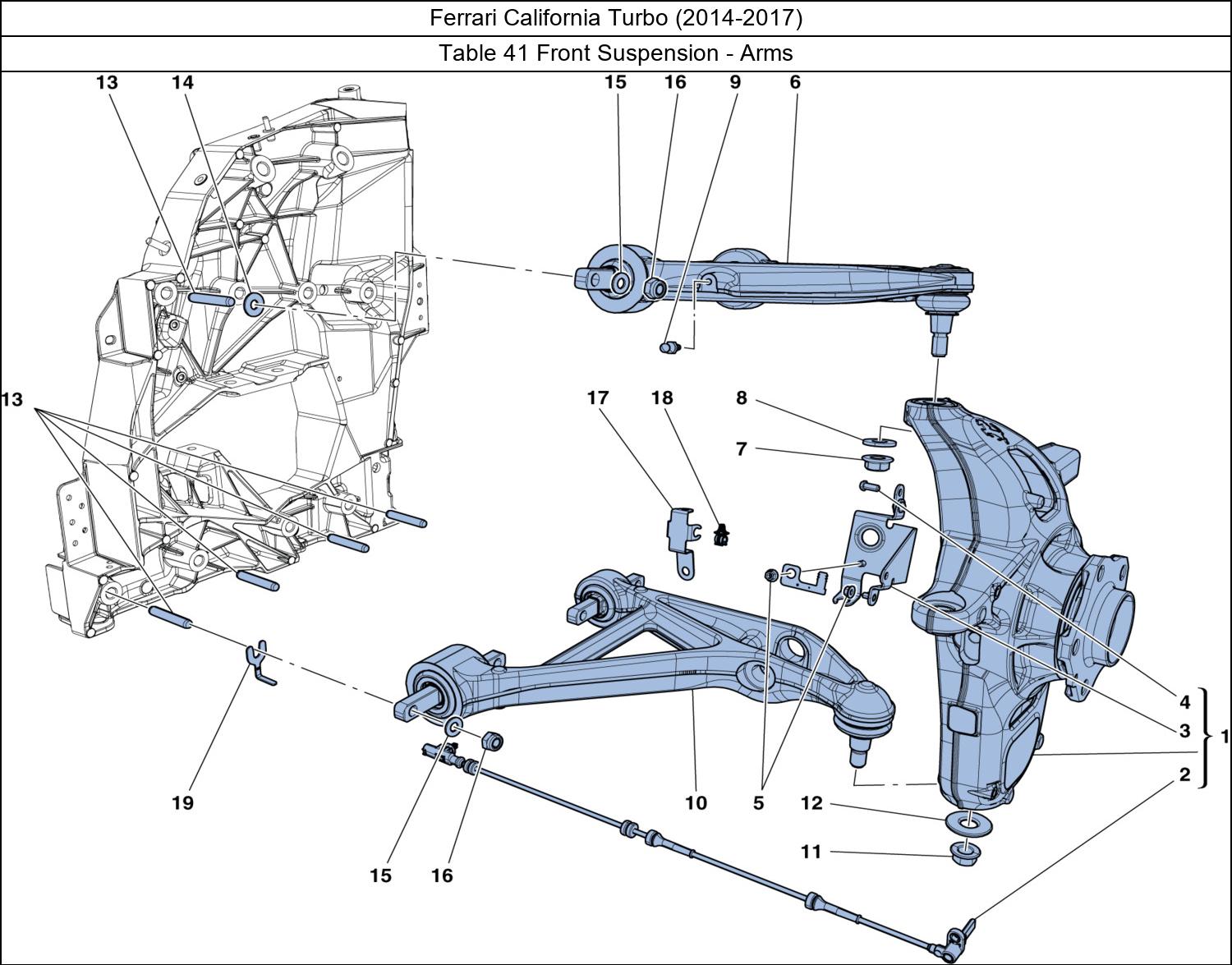 Table 41 - Front Suspension - Arms