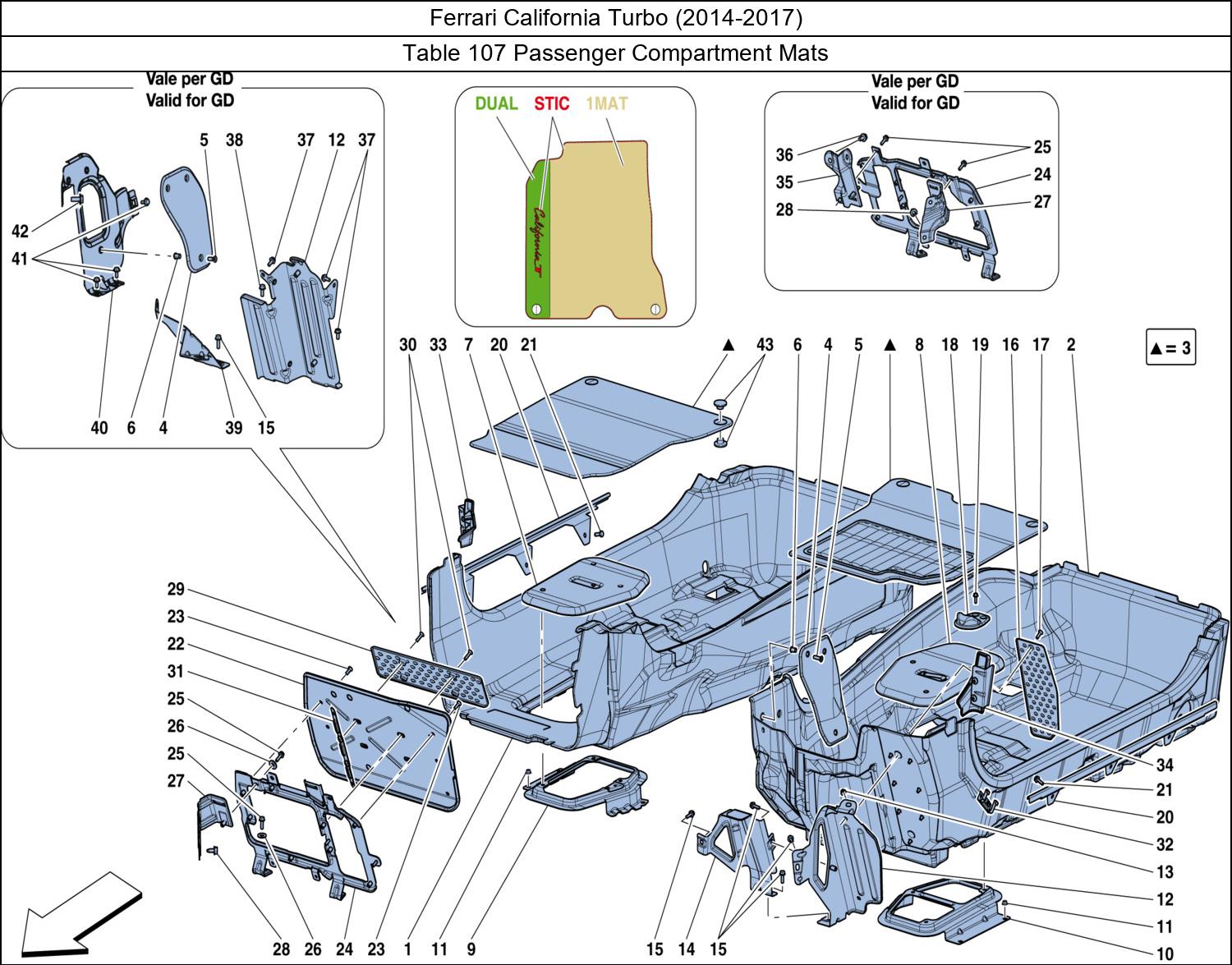 Table 107 - Passenger Compartment Mats