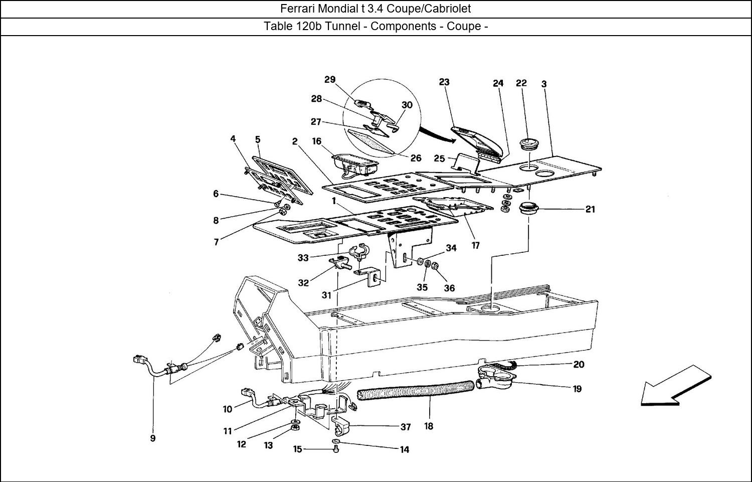 Table 120b - Tunnel - Components - Coupe -