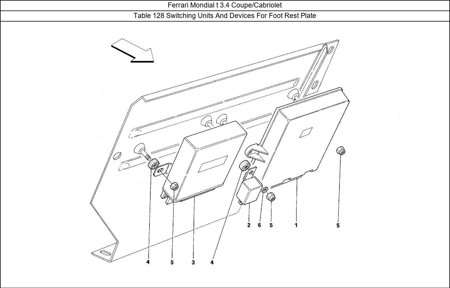 Table 128 - Switching Units And Devices For Foot Rest Plate