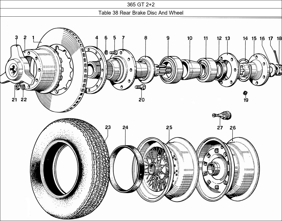 Table 38 - Rear Brake Disc And Wheel
