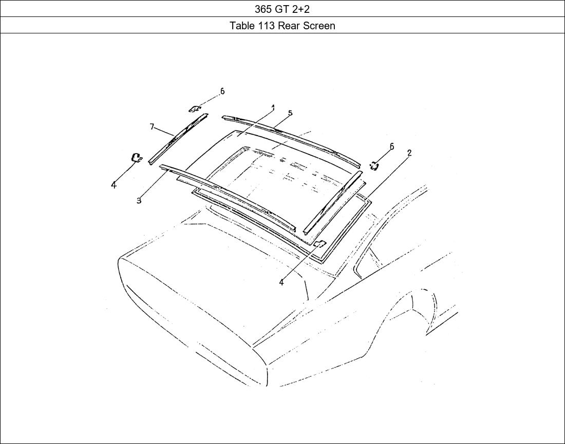Table 113 - Rear Screen