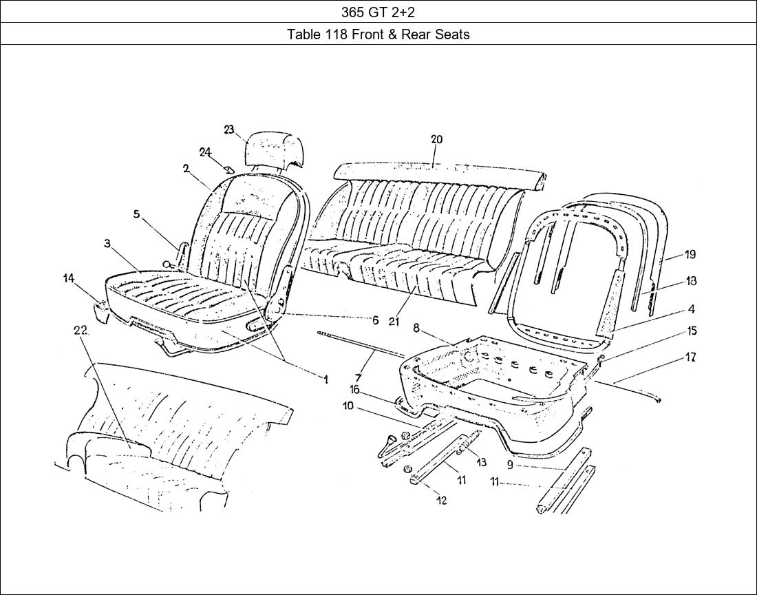 Table 118 - Front & Rear Seats