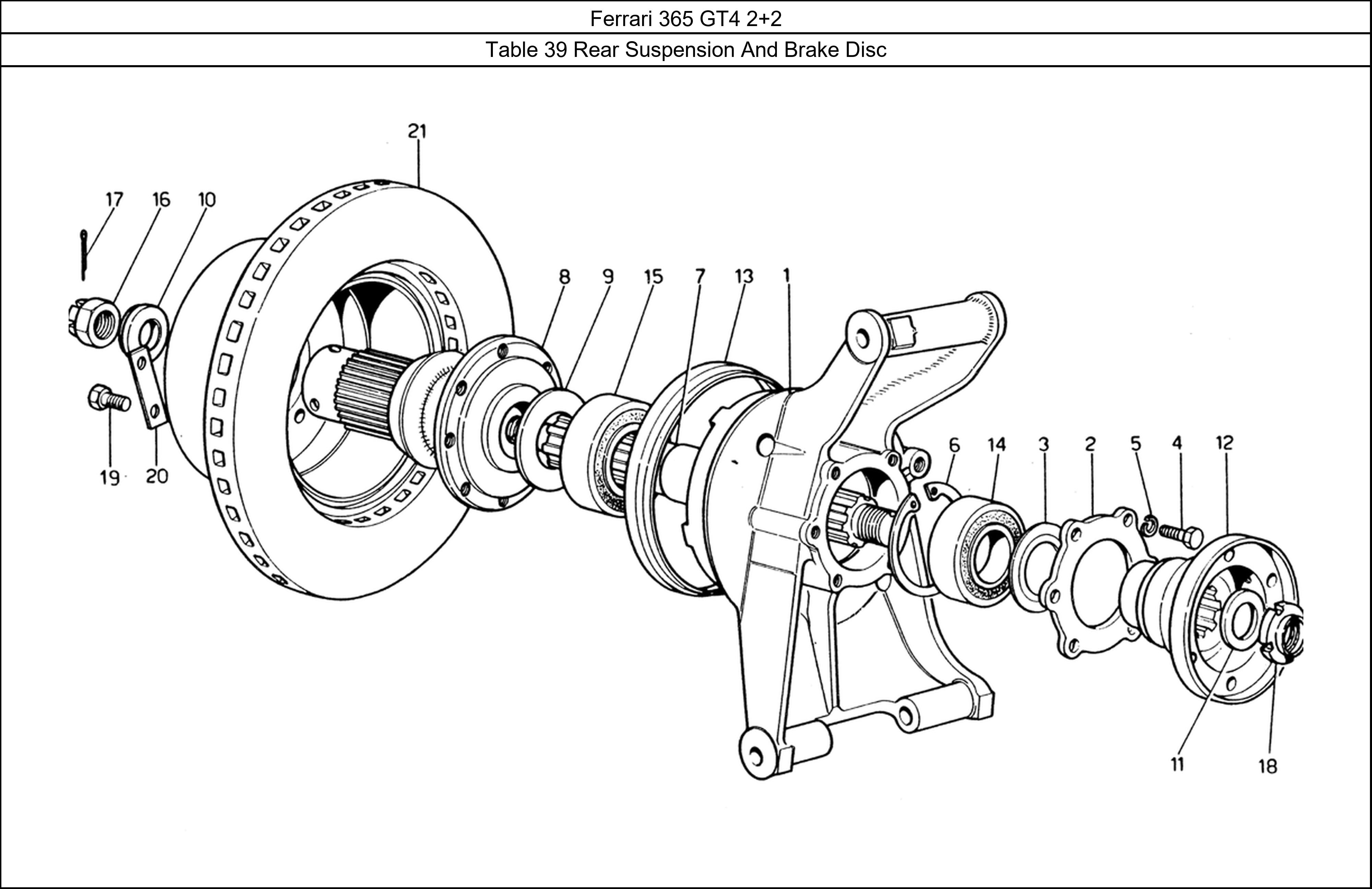 Table 39 - Rear Suspension And Brake Disc