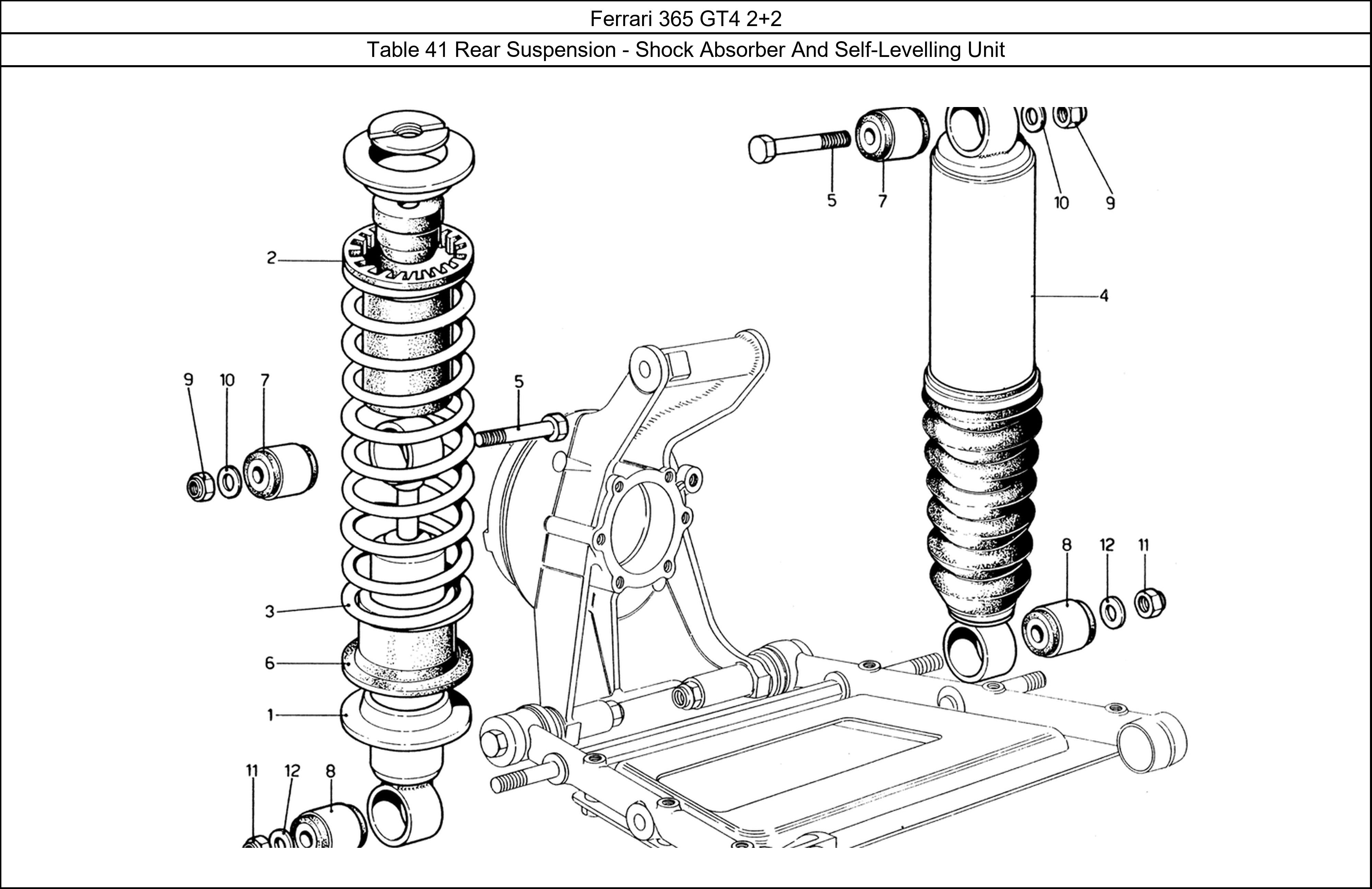 Table 41 - Rear Suspension - Shock Absorber And Self-Levelling Unit