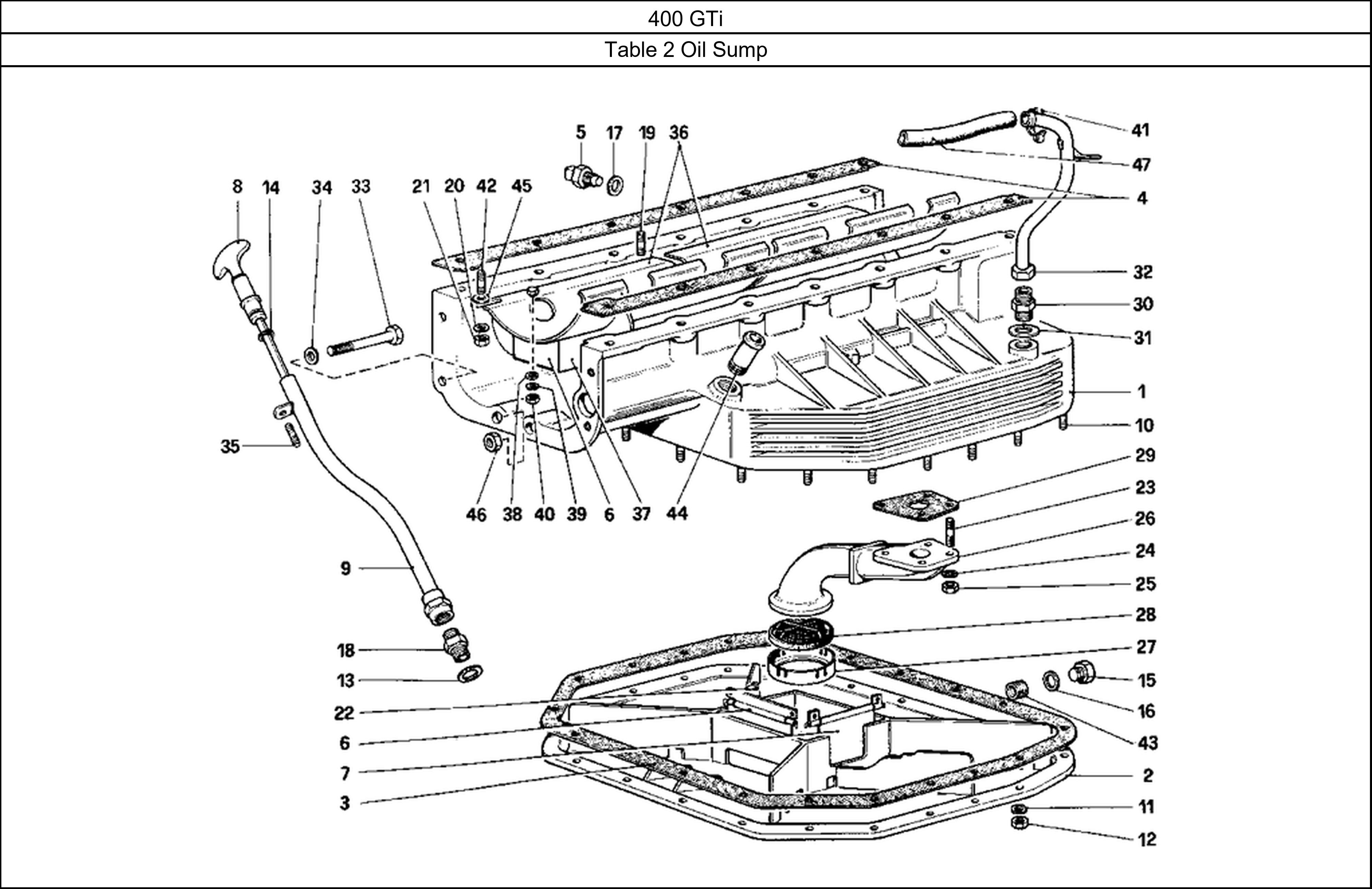 Table 2 - Oil Sump