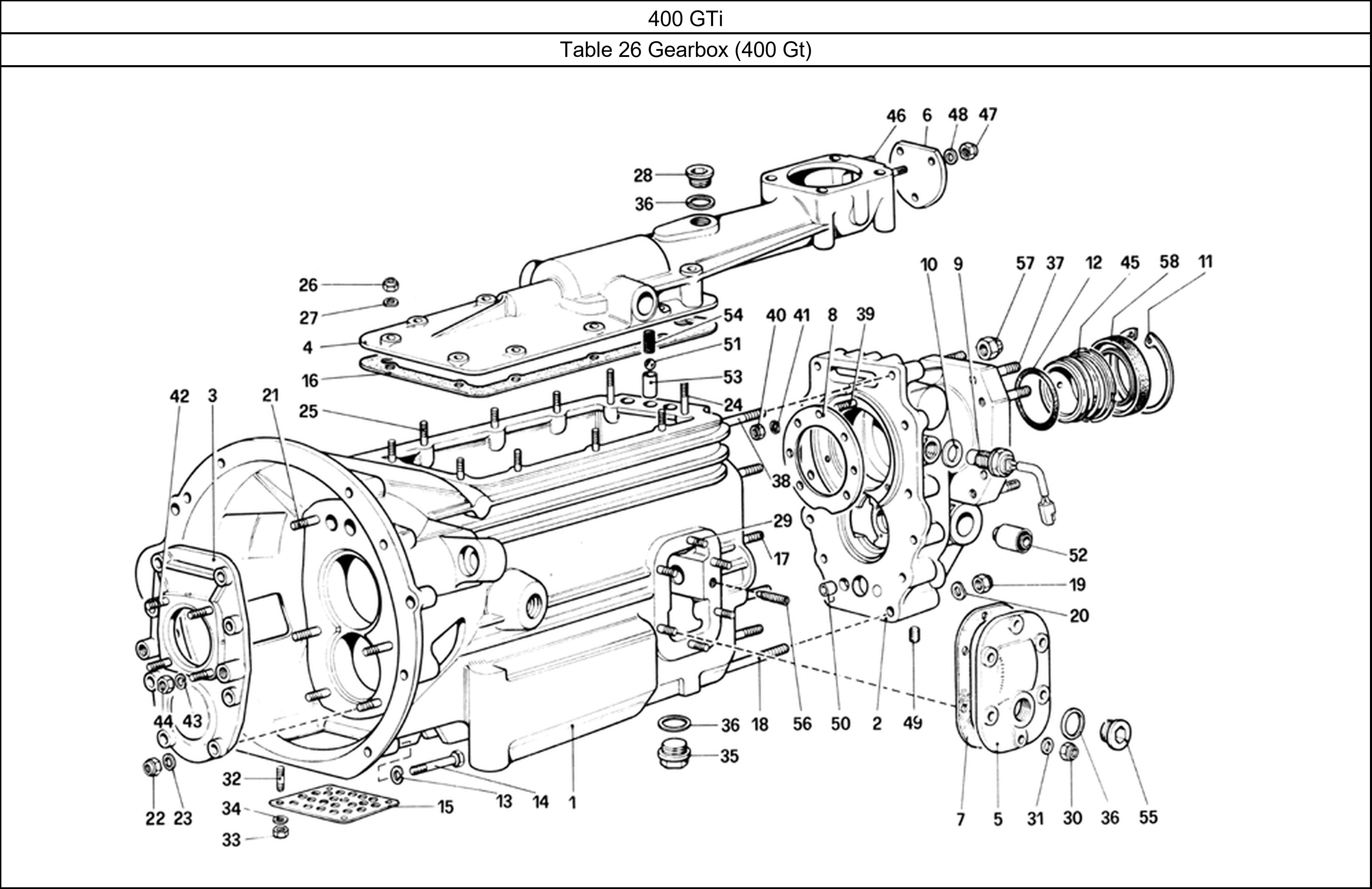 Table 26 - Gearbox (400 Gt)