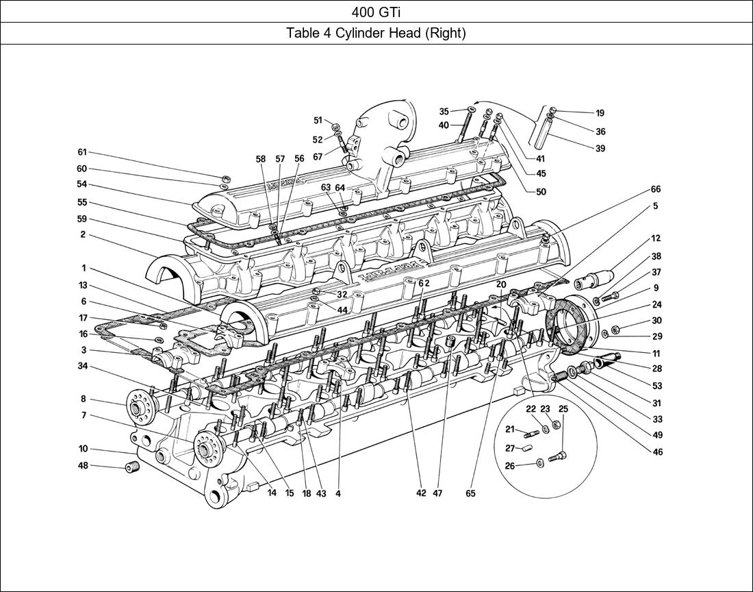 Table 4 - Cylinder Head (Right)