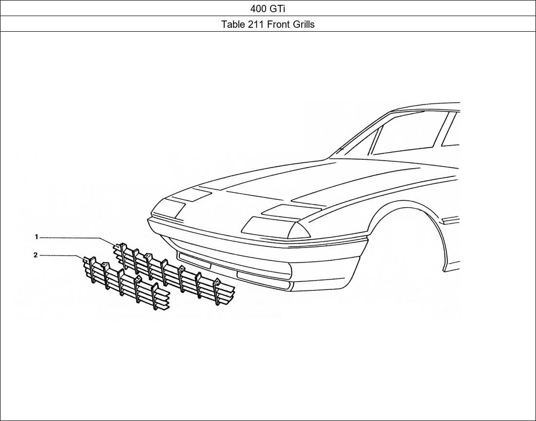 Table 211 - Front Grills