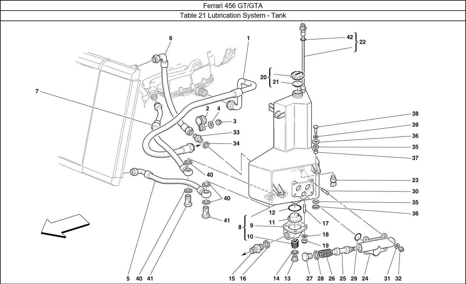 Table 21 - Lubrication System - Tank