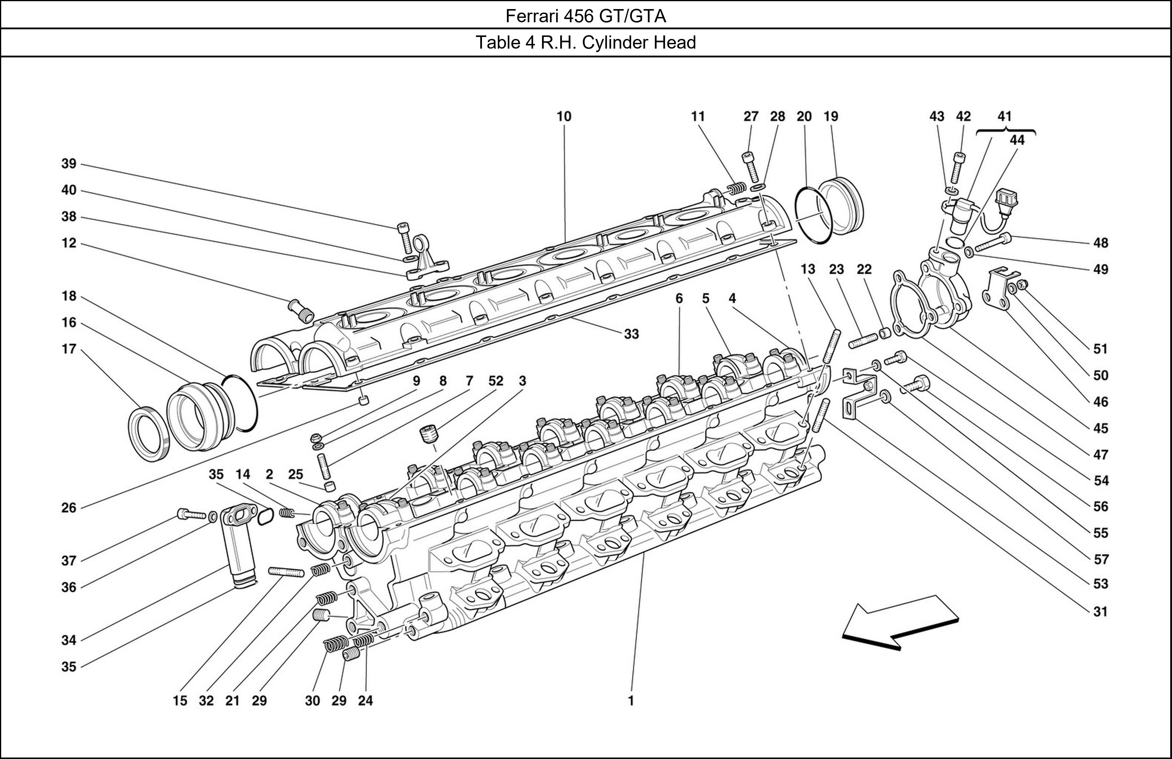 Table 4 - R.H. Cylinder Head