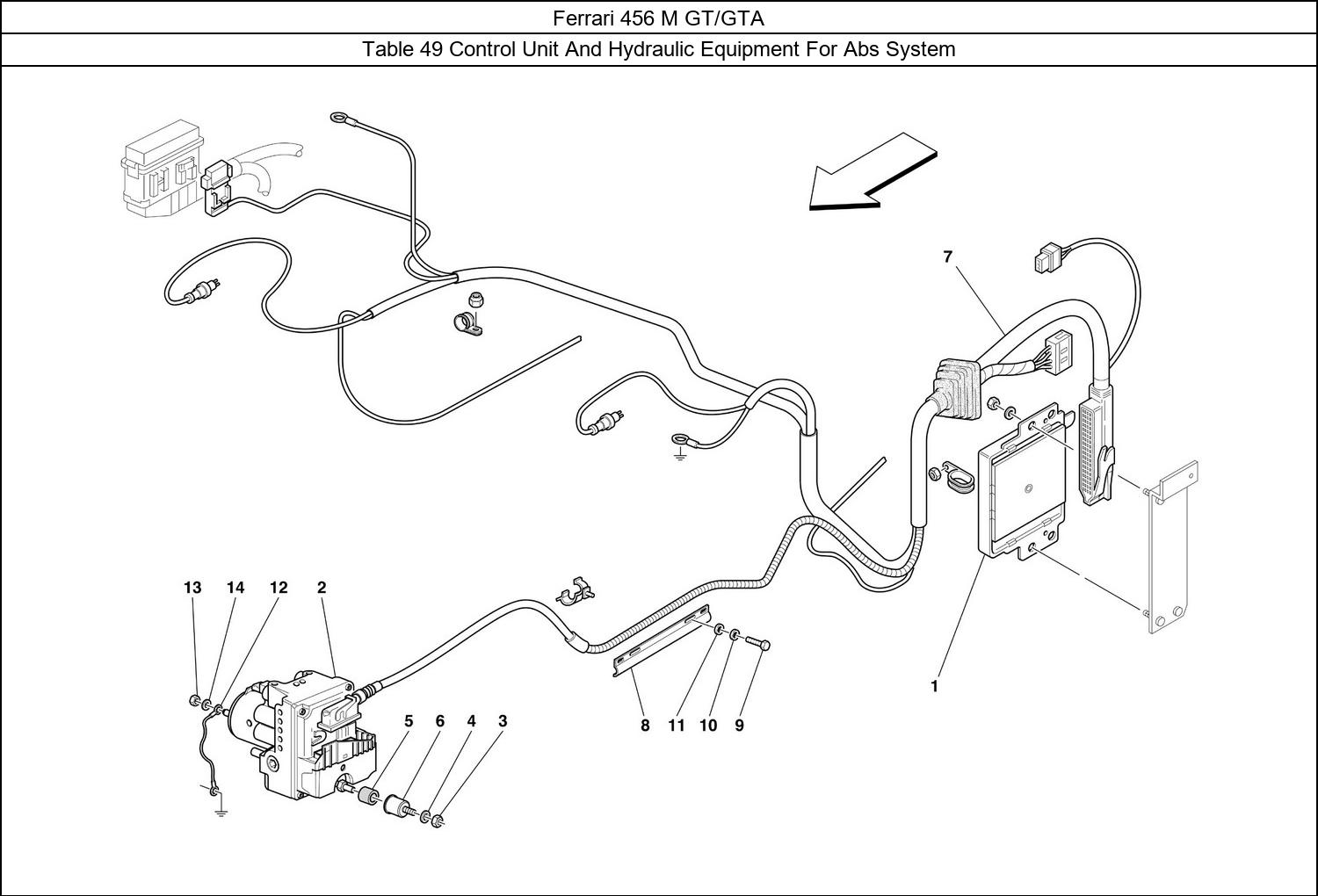 Table 49 - Control Unit And Hydraulic Equipment For Abs System