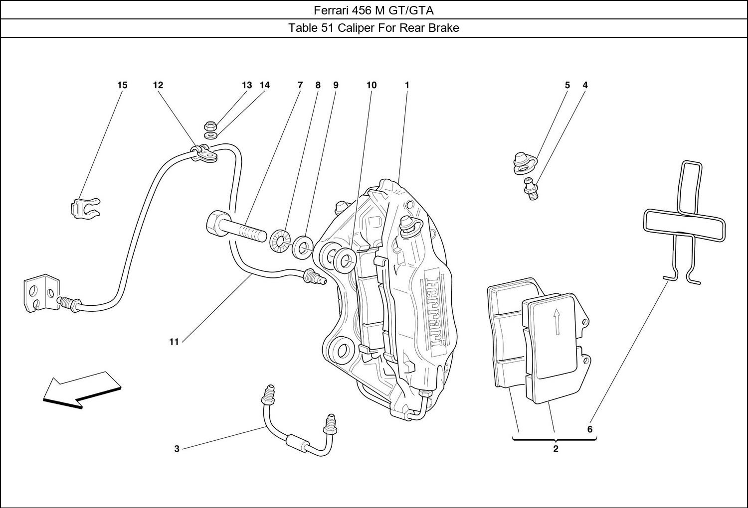 Table 51 - Caliper For Rear Brake