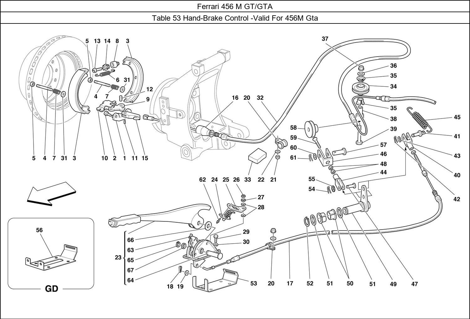 Table 53 - Hand-Brake Control -Valid For 456M Gta