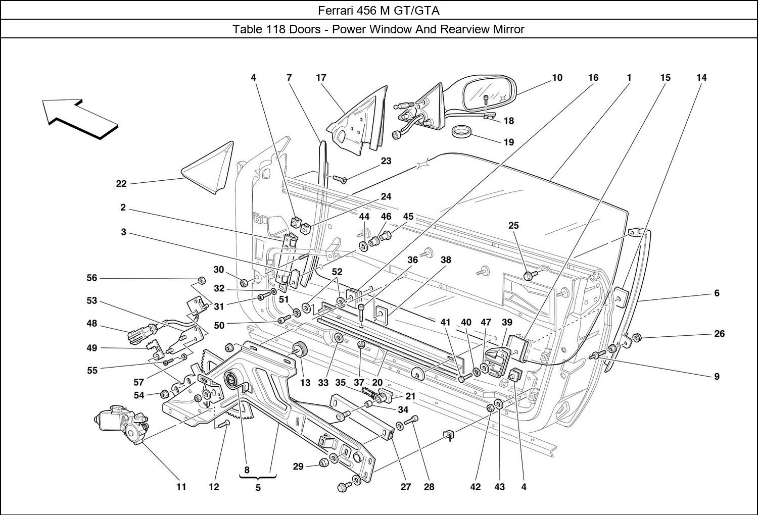 Table 118 - Doors - Power Window And Rearview Mirror