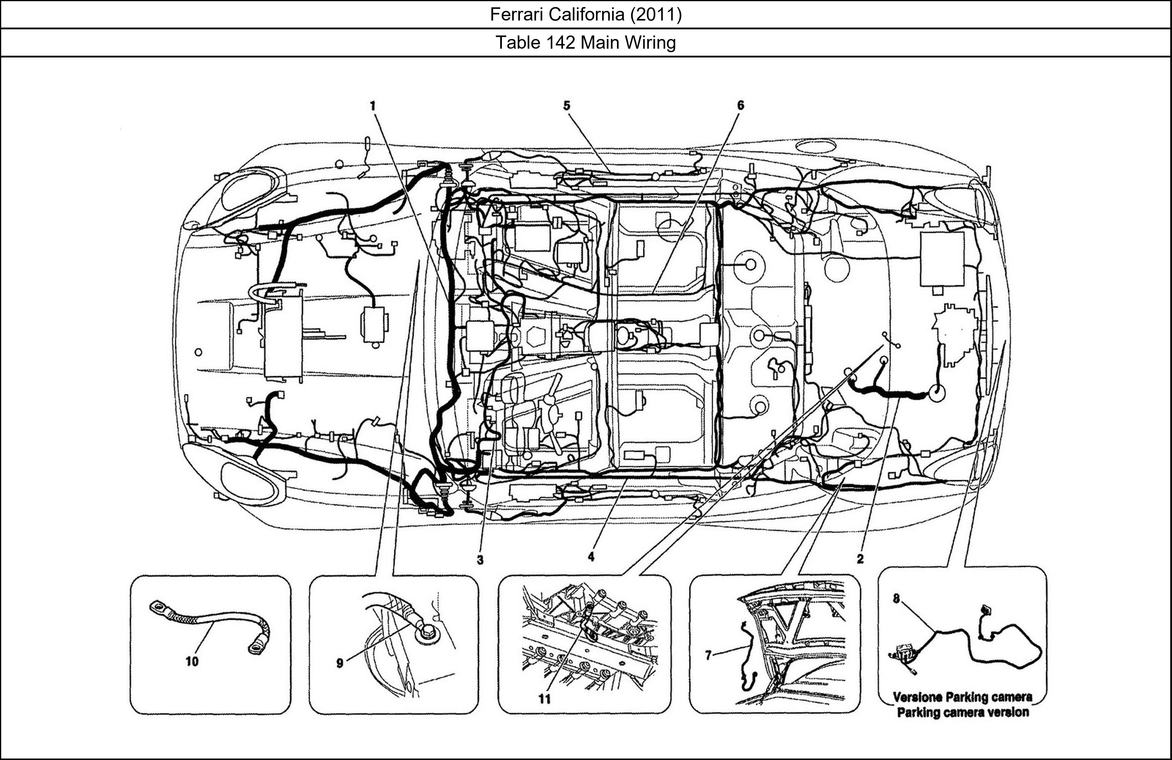 Ferrari Parts Ferrari California (2011) Table 142 Main Wiring