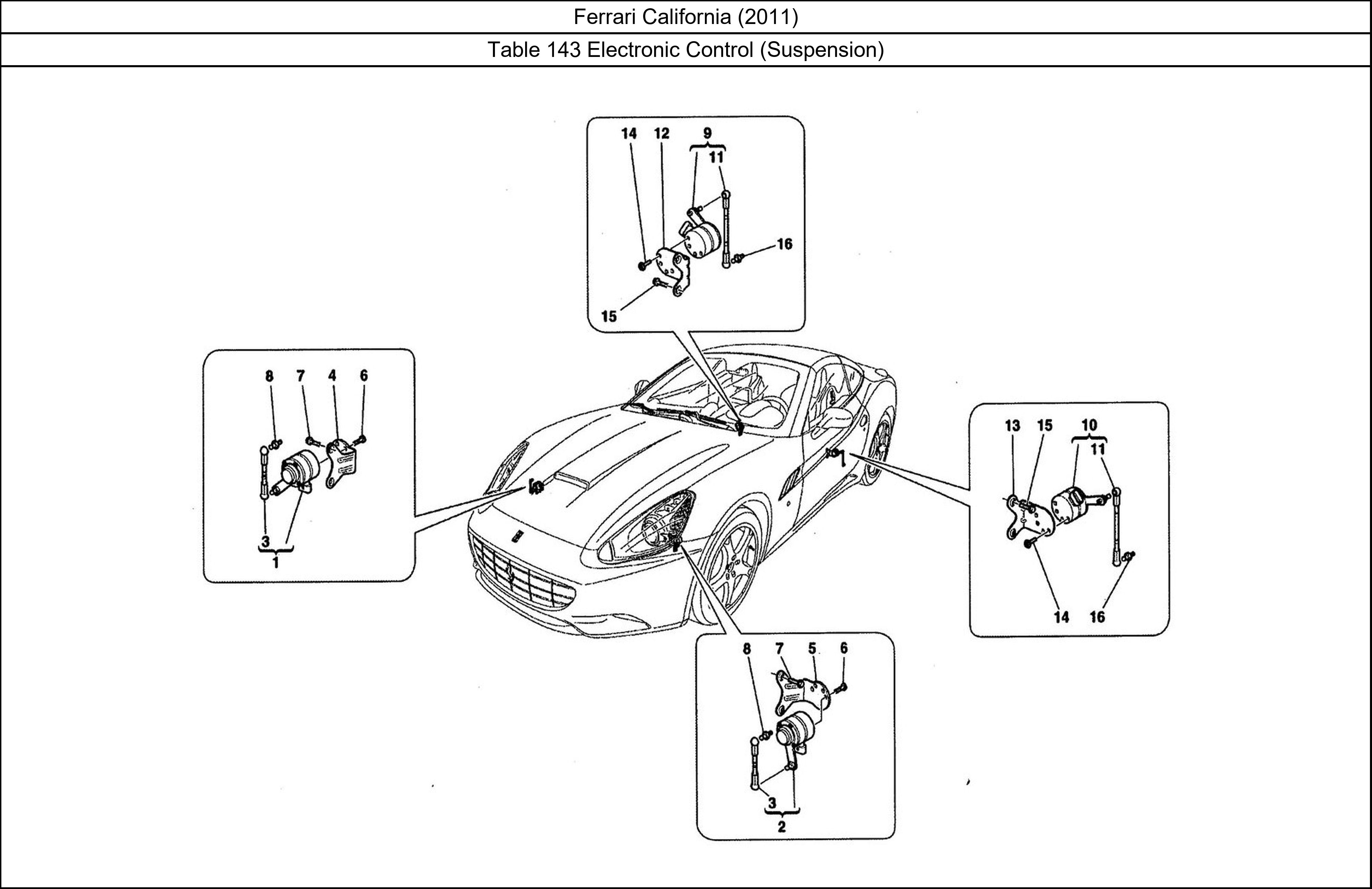 Ferrari Parts Ferrari California (2011) Table 143 Electronic Control (Suspension)