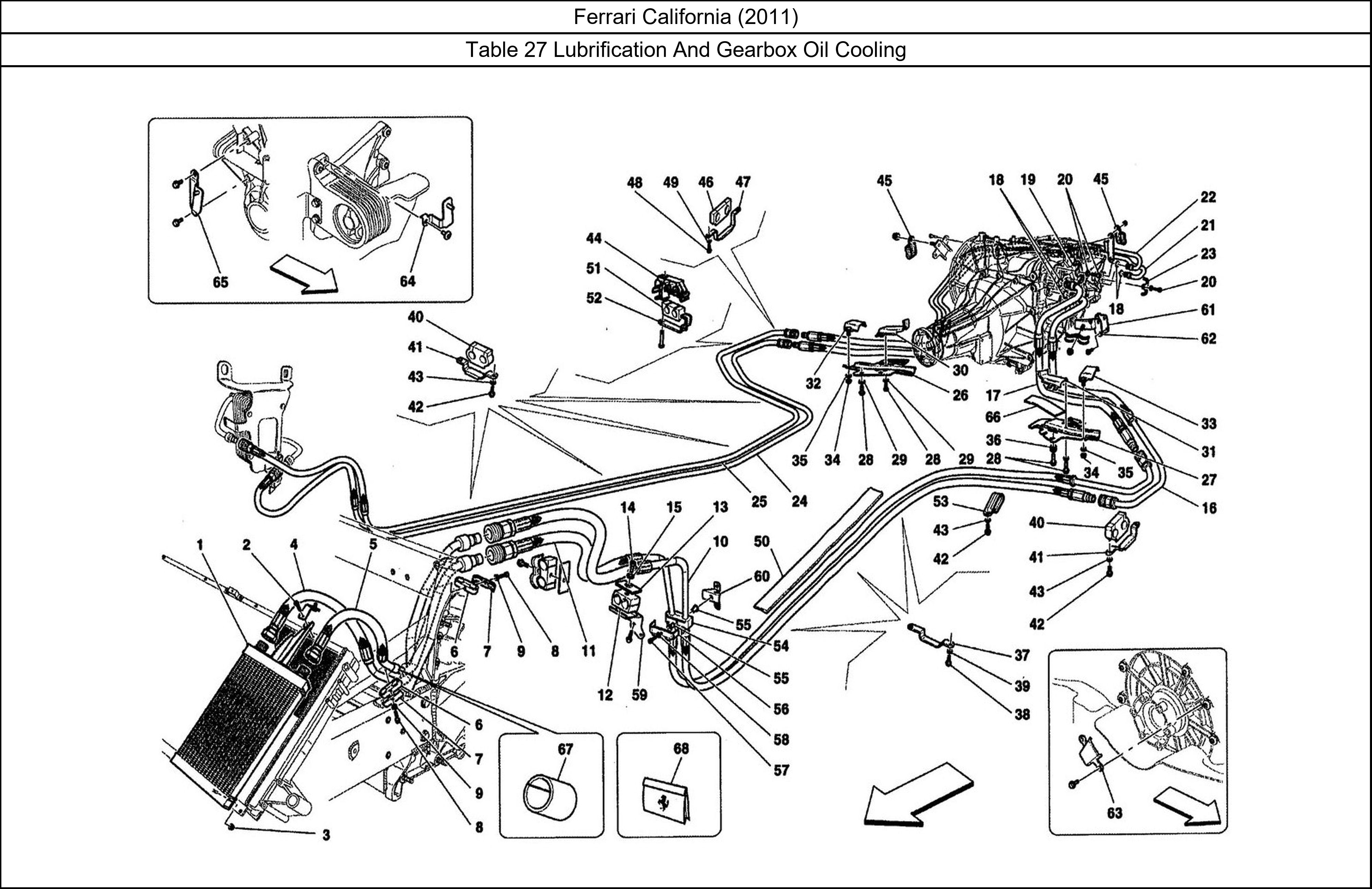 Ferrari Parts Ferrari California (2011) Table 27 Lubrification And Gearbox Oil Cooling