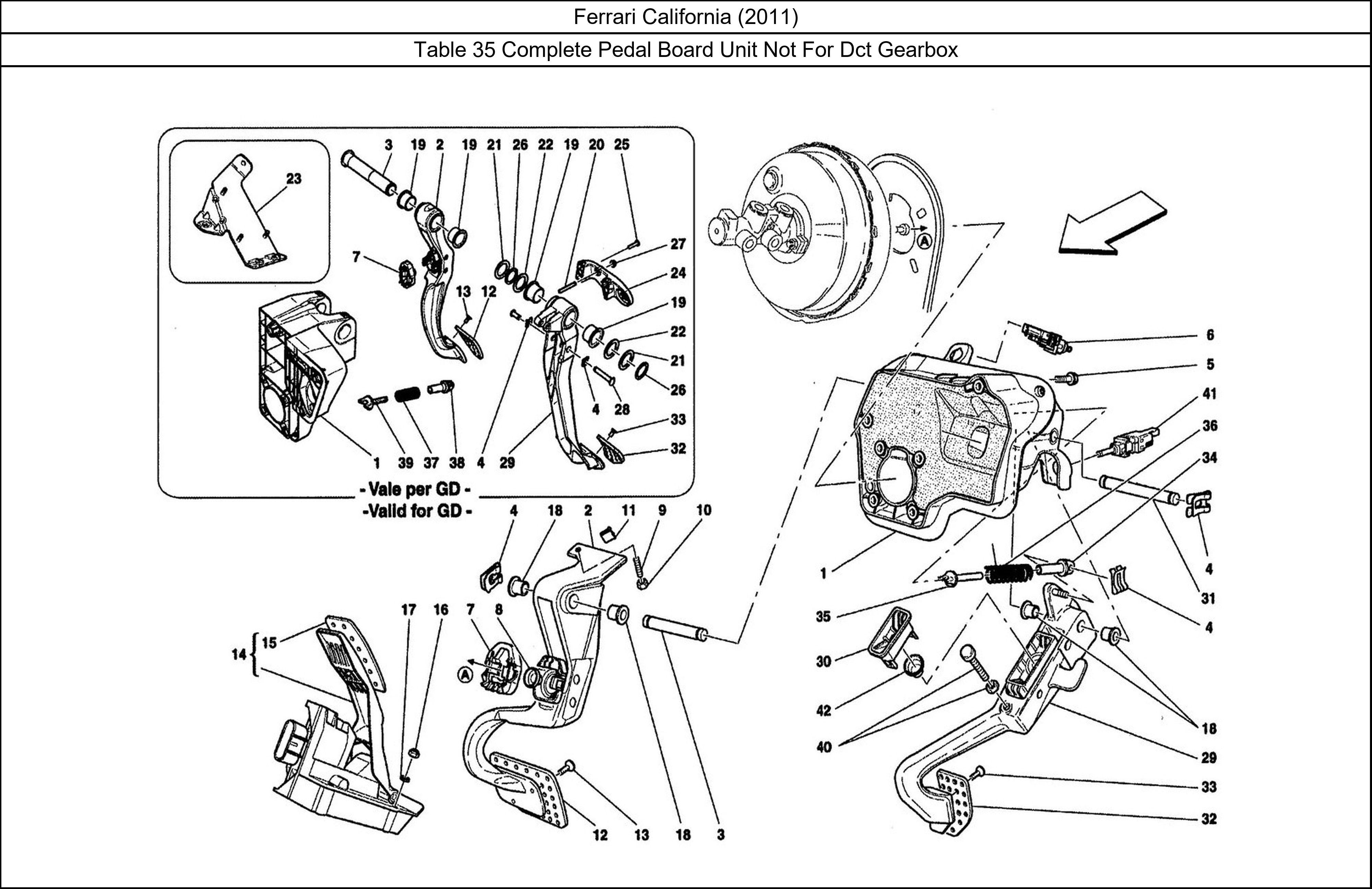 Ferrari Parts Ferrari California (2011) Table 35 Complete Pedal Board Unit Not For Dct Gearbox