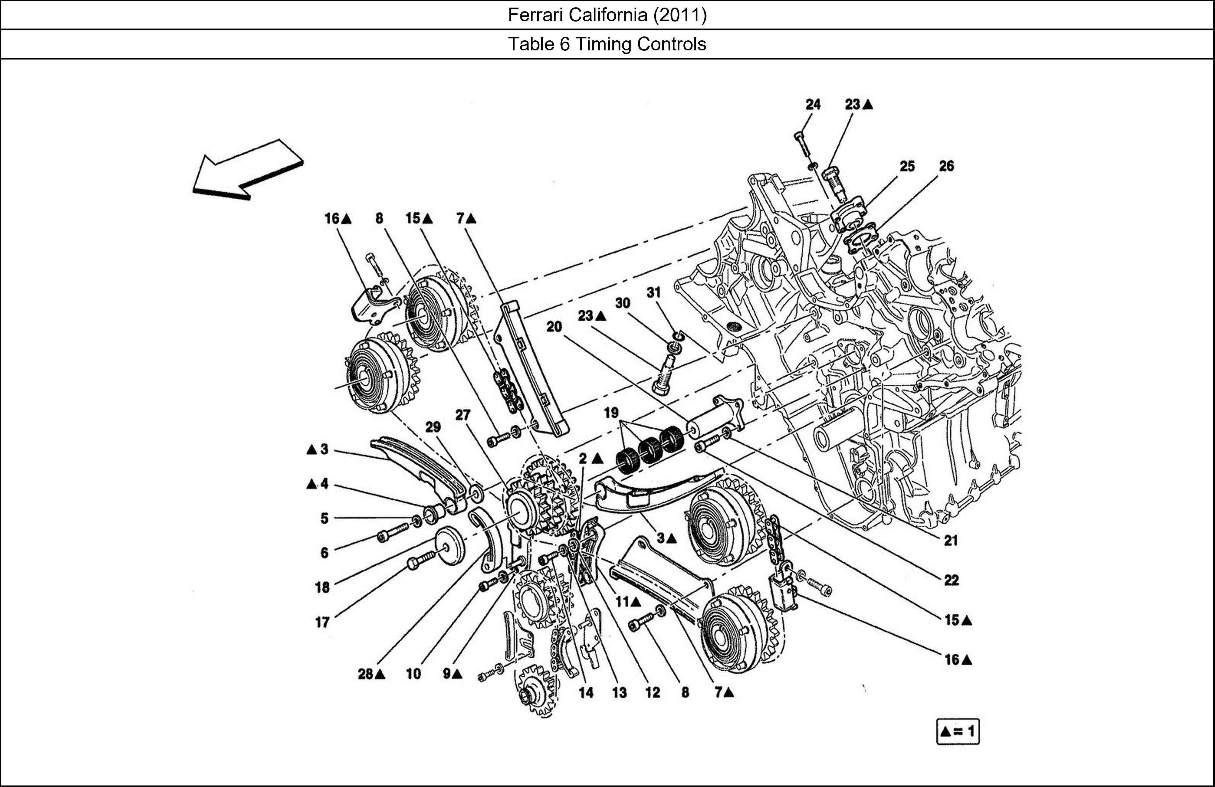 Ferrari Parts Ferrari California (2011) Table 6 Timing Controls
