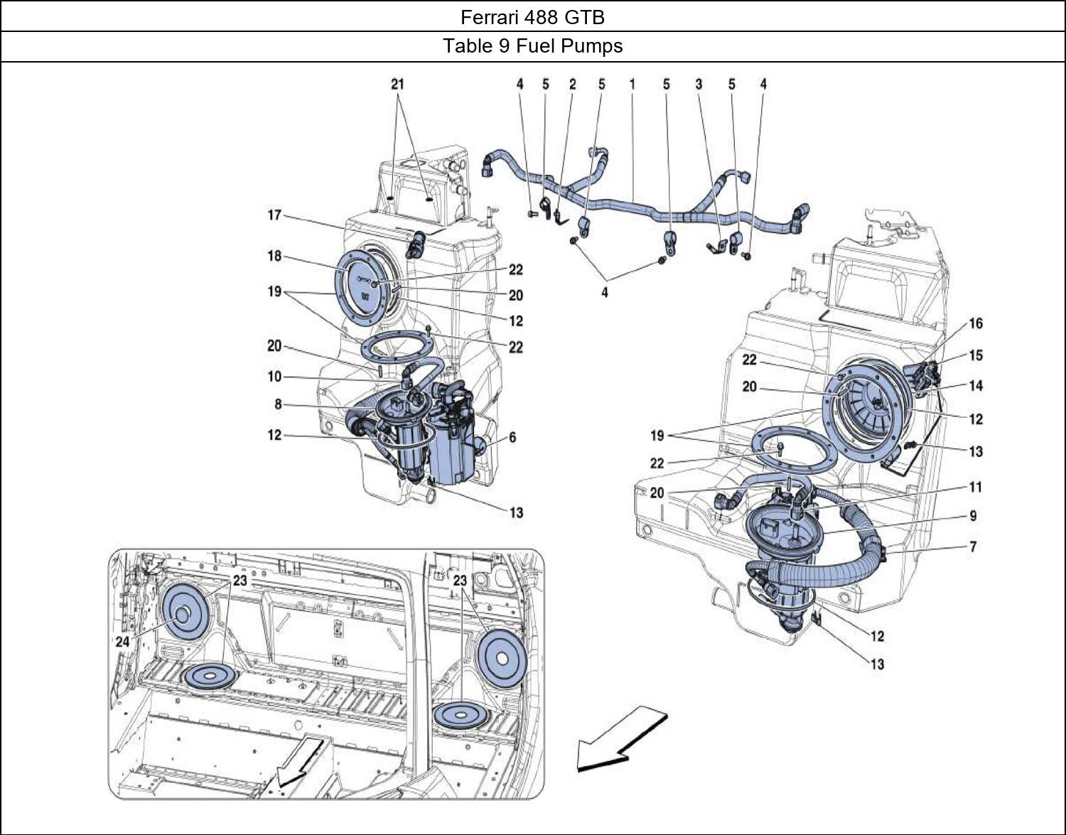 Ferrari Parts Ferrari 488 GTB Table 9 Fuel Pumps