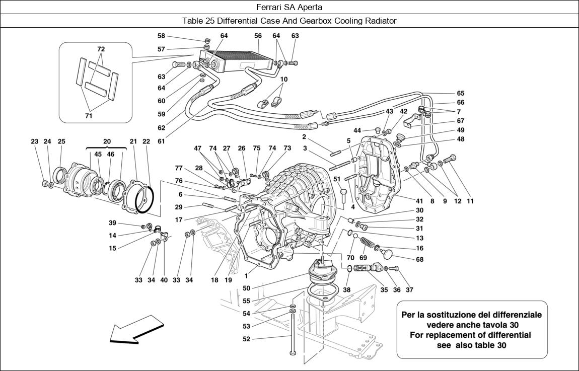 Ferrari Parts Ferrari SA Aperta Table 25 Differential Case And Gearbox Cooling Radiator