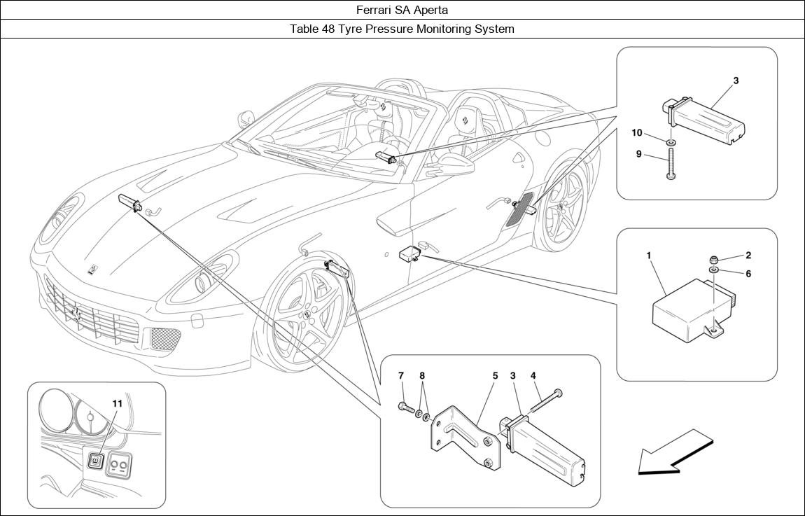 Ferrari Parts Ferrari SA Aperta Table 48 Tyre Pressure Monitoring System