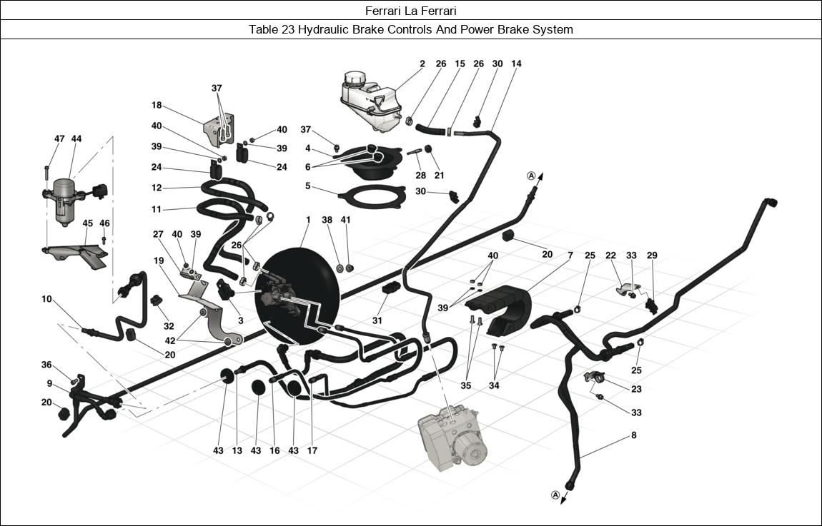 Ferrari Parts Ferrari La Ferrari Table 23 Hydraulic Brake Controls And Power Brake System