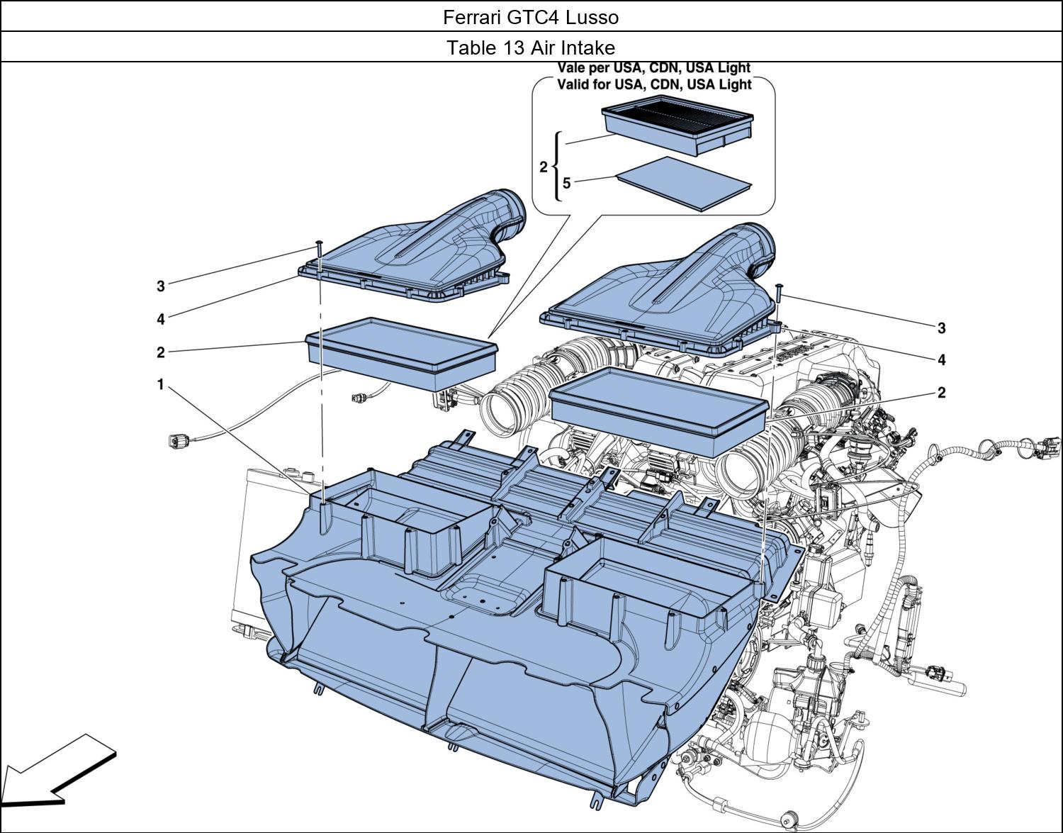Ferrari Parts Ferrari GTC4 Lusso Table 13 Air Intake