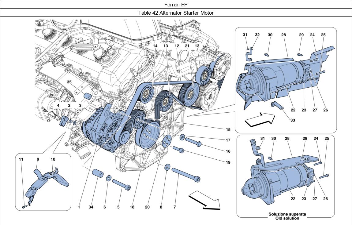 Ferrari Parts Ferrari FF Table 42 Alternator Starter Motor