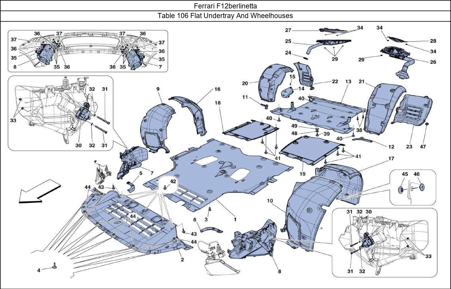 Ferrari Parts Ferrari F12berlinetta Table 106 Flat Undertray And Wheelhouses