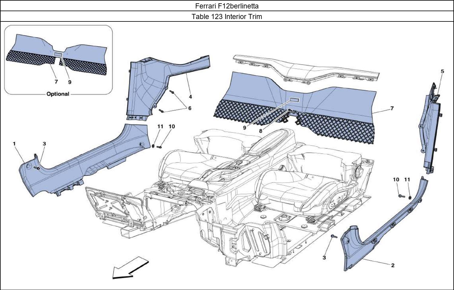 Ferrari Parts Ferrari F12berlinetta Table 123 Interior Trim